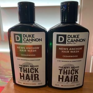 2 DUKE CANNON Thick Hair 2 in 1 Shampoo & Conditioner Cedarwood 10 FL. OZ.